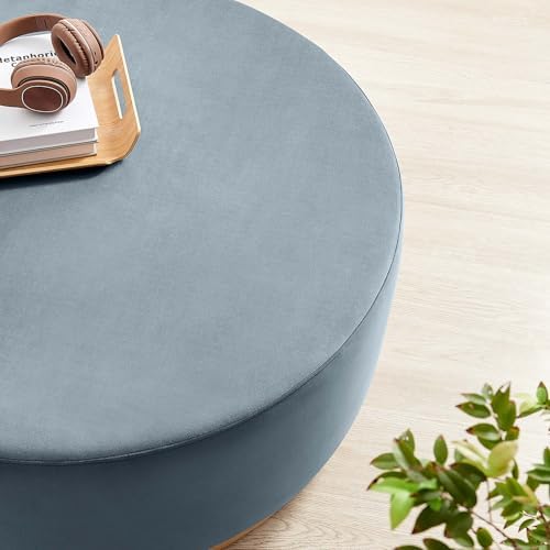 Modway Large 38" Round Performance Velvet Upholstered Upholstered Ottoman