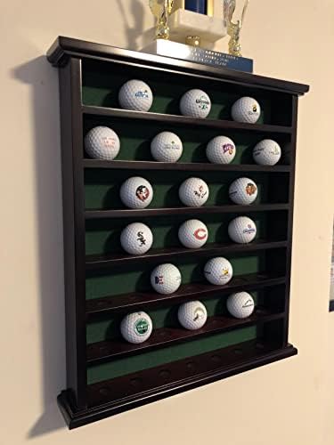 Golf Balls and Accessories Display Case Cabinet Rack (Mahogany Finish)