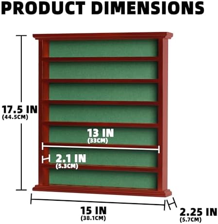 Golf Balls and Accessories Display Case Cabinet Rack (Mahogany Finish)