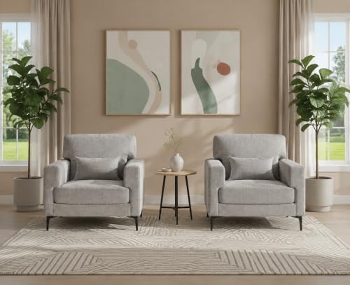 Oversized Accent Chair Armchair Set of 2 with Metal Legs