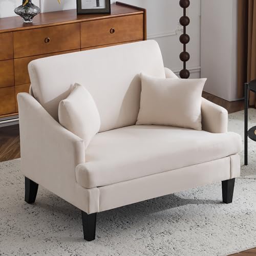 Bezseller 41'' Oversized Accent Chair with 2 Pillows, Beige