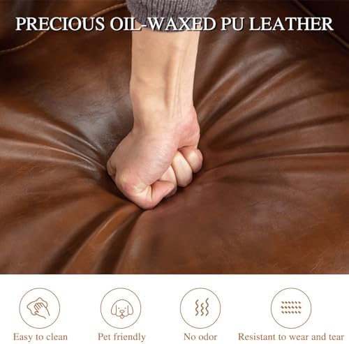 HAOMARKETS 360 Degree Swivel Barrel Chair with Plump Back Pillow, Waterproof ...