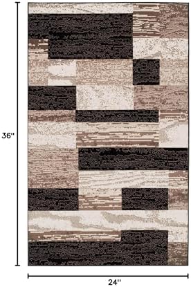 SUPERIOR Rockwood Modern Geometric Indoor Area Rug, 2'x3', A Chocolate