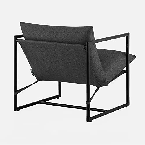Zinus Aidan Sling Accent Chair, Metal Framed Armchair with Shredded Foam Cush...