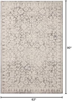 Loloi Magnolia Home Gigi Grey/Ivory 5'-3" x 7'-6" Area Rug