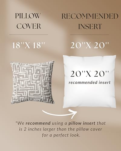 Woven Jacquard Throw Pillow Cover, Pack of 1 Geometric Pattern Textured Decor...