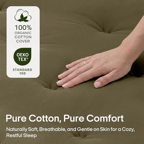 ZonLi Japanese Floor Mattress, 100% Cotton Cover Foldable Futon Mattress