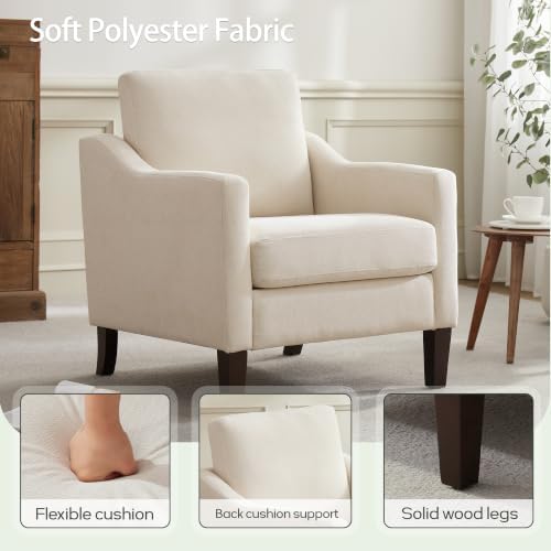 VKNOW Accent Chairs, Modern Upholstered Armchairs, Beige