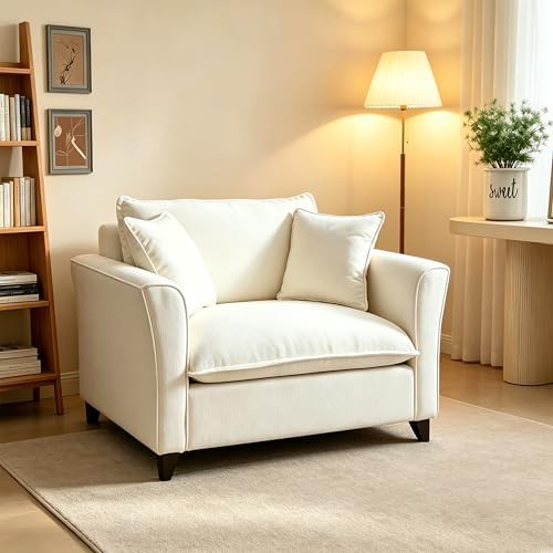 46.9" Chenille Upholstered Accent Chair Wide Seat for Living Room Bedroom