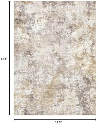Nakagishi 10X12 Abstract Washable Area Rugs for Living Room-Golden Brown