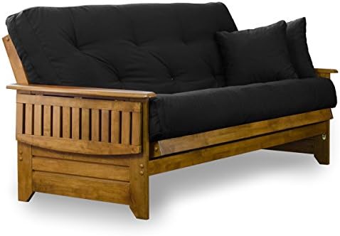 Nirvana Futons Brentwood Tray Arm Futon Sofabed Set - Queen Frame, 8" Th...