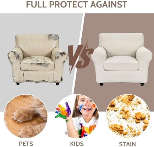Sofa Cover Armchair Slipcover Chair Cover 2-Piece Couch Slipcover with Arms