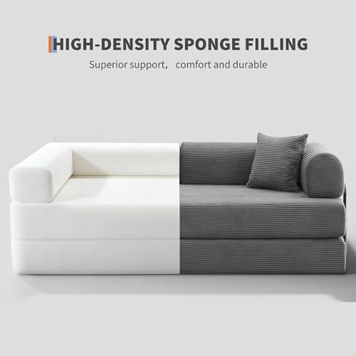 IDEALHOUSE 79" Convertible Futon Sofa Bed, Boneless Couch for Living Room