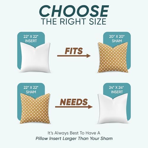 Pillowflex Synthetic Down Pillow Insert 22x22 in - Karate Chop Pillow | Large...