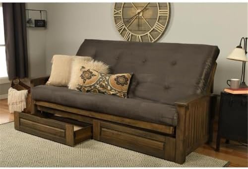 Kodiak Furniture Washington Queen Size Futon Frame with Storage Drawers - Woo...