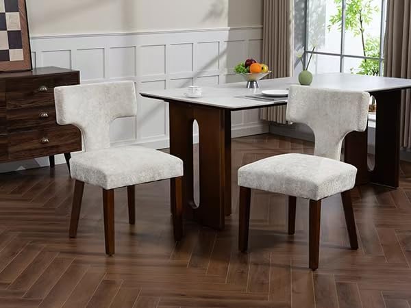 Soft Padded Dining Chairs Set of 4, Modern Farmhouse Upholstered Chairs with ...