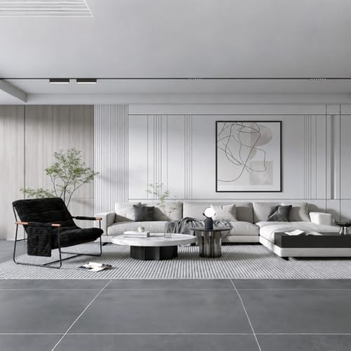 Modern Comfy Accent Chair, Cozy Corduroy Living Room Chair with Armrests Stor...