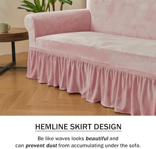 NICEEC Pink Armchair Covers Arm Chair Cover Armchair Slipcovers with Skirt