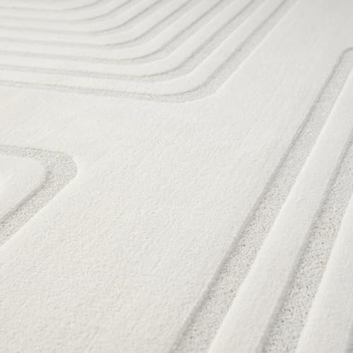 LUXE WEAVERS Mid Century Modern Geometric Cream 8x10 Area Rug