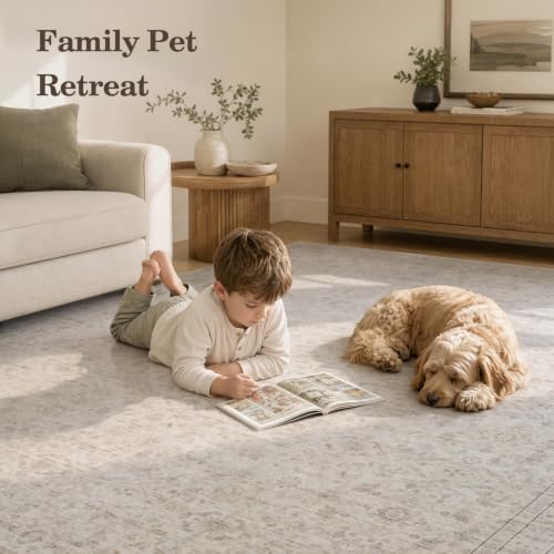 AMOAMI 8x10 Large Area Rug for Living Room, Non-Slip Machine Washable Soft Lo...