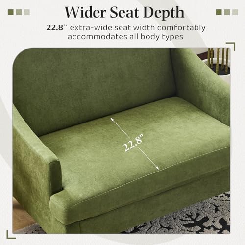 Bezseller 41'' Upholstered Oversized Accent Chairs Set of 2, Green