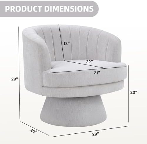 CANMOV Swivel Accent Chair with Armrest, Modern 360 Degree Swivel Barrel Chai...
