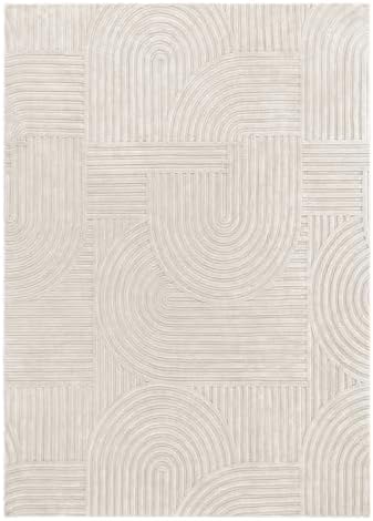 Pauwer 5x7 Area Rugs for Living Room, Modern Non Slip Washable Rug, Beige