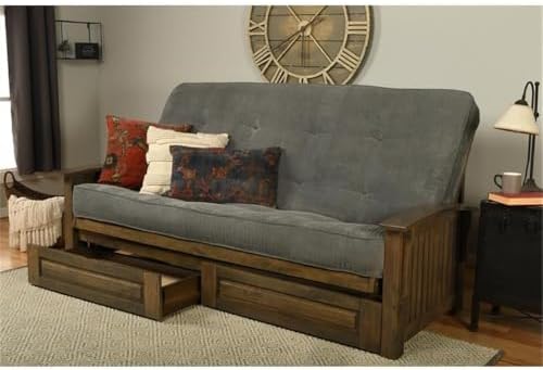 Kodiak Furniture Washington Queen Size Futon Frame with Storage Drawers - Woo...