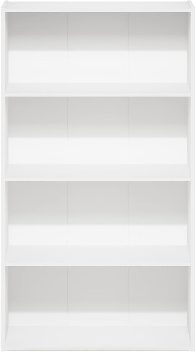 Furinno Pasir 4-Tier Bookcase/Bookshelf/Storage Shelves, White