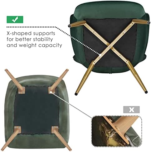 Yaheetech Accent Chair, Upholstered Armchair with Metal Legs, Green
