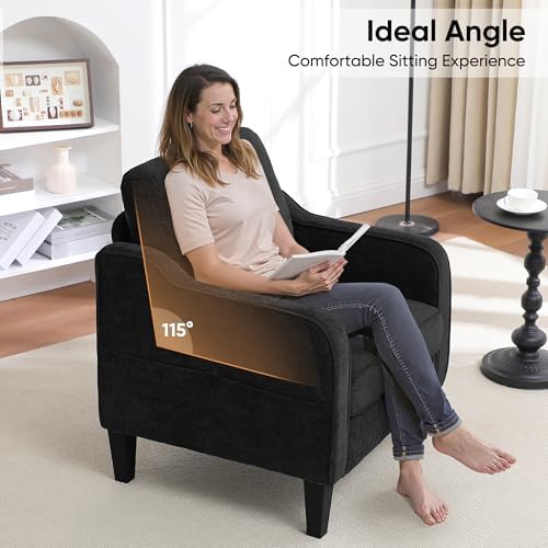 Accent Chair for Living Room, Mid Century Modern Reading Chair for Bedroom, U...