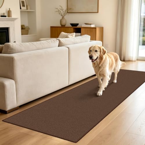 Waterproof 2x8 Runner Rug Non Slip Floor Runners for Dogs, Textured Brown