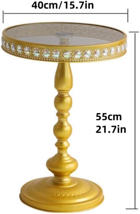 Black Round Side Table, Modern Metal Pedestal Drink Table, Metal Small End Ta...