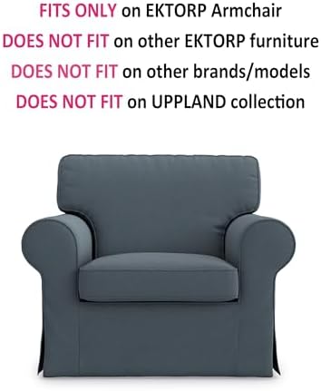 MASTERS OF COVERS Ektorp Armchair Cover for IKEA Ektorp Chair-Titanium Grey