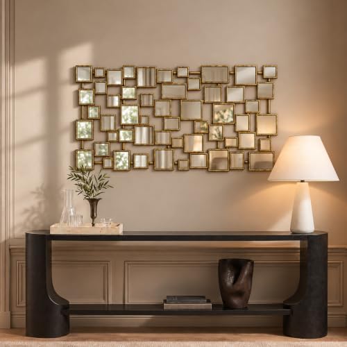 Large Modern Accent Wall Mirror for Living Room Gold 23.6"x47" Meta...