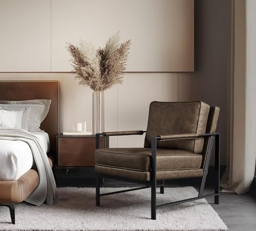 Yaheetech Mid-Century Accent Chair, Modern Armchair, Brown