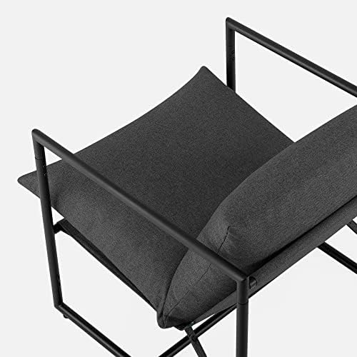 Zinus Aidan Sling Accent Chair, Metal Framed Armchair with Shredded Foam Cush...