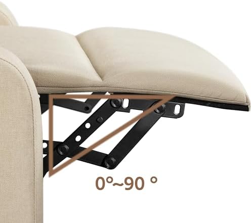 Topeakmart Fabric Recliner Chair Home Theater Seating with Footrest Beige