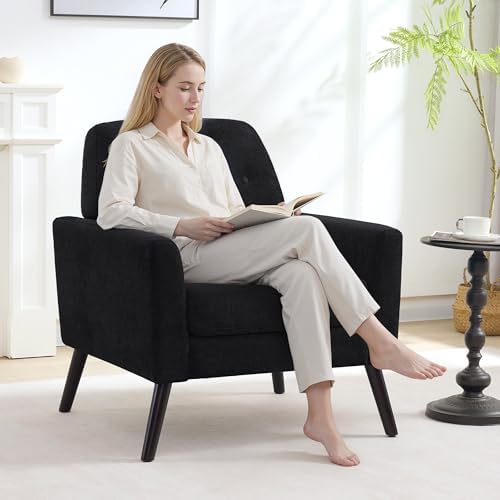 Accent Chair for Living Room, Mid Century Modern Reading Chair, Upholstered A...