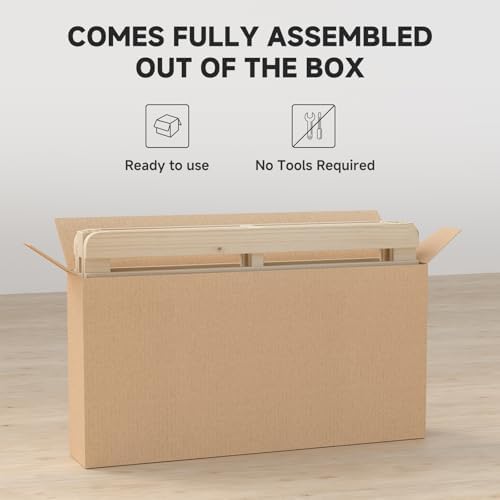 Twin Size Foldable Floor Bed Frame, Solid Wood Slat Base for Futon Mattress