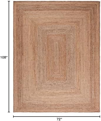SAFAVIEH Area Rug 6x9 - Cape Cod Collection - Natural Brown, Handmade Braided...