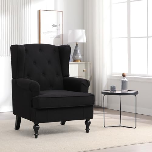 Accent Chair for Living Room, Mid Century Modern Upholstered Armchair, Wingba...
