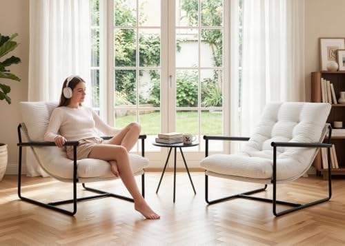 Modern Accent Chair for Living Room,Arm Chair with Metal Frame,Upholstered Ar...