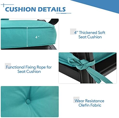 Giantex Patio Loveseat with Coffee Table Outdoor Bench with Cushion and Metal...