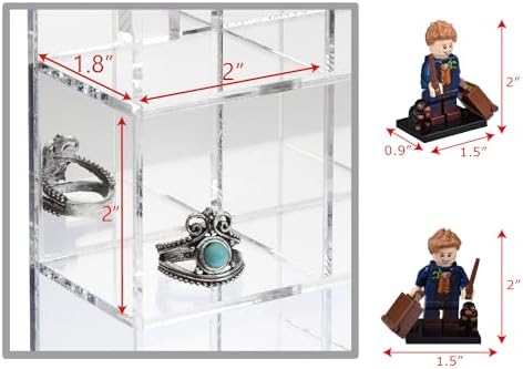 Ikee Design Acrylic 25-Compartment Display with Mirrored Back Case Cabinet