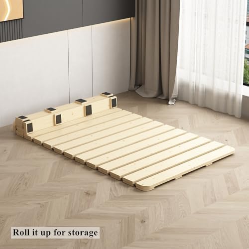 Foldable Floor Bed Frame for Japanese Futon Mattress Twin Size