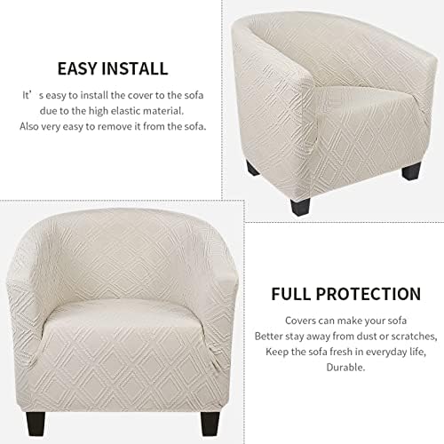 SearchI Waterproof Club Chair Slipcover Stretch Barrel Chair Covers Jacquard ...