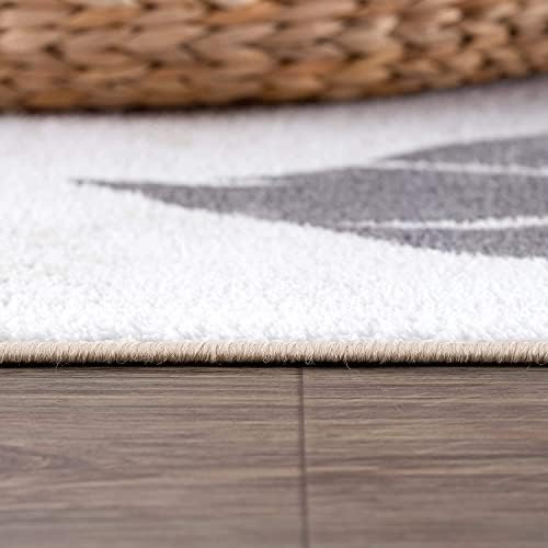 CAMILSON Solana Modern Floral 6'7" x 9'0" Area Rugs Non-Ski...