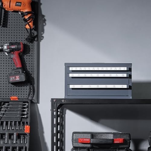 VEVOR Drill Bit Dispenser Cabinet, Three-Drawer Drill Bit Dispenser, Drill Bi...
