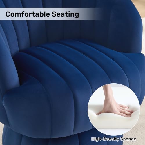 360°Swivel Accent Barrel Chair, Cute Comfy Small Round Arm Chair, Club Readin...